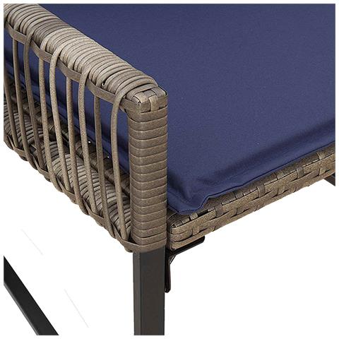 Set di Mobili da Esterno 7 pcs Grigio e Blu Navy polyrattan - Foto 9