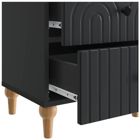 Armadio da Notte con cassetto 2 pcs Nero 43 x 34,5 x 48 cm - Foto 9