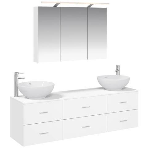 Set di mobili per il bagno 4 pcs Bianco - Foto 1