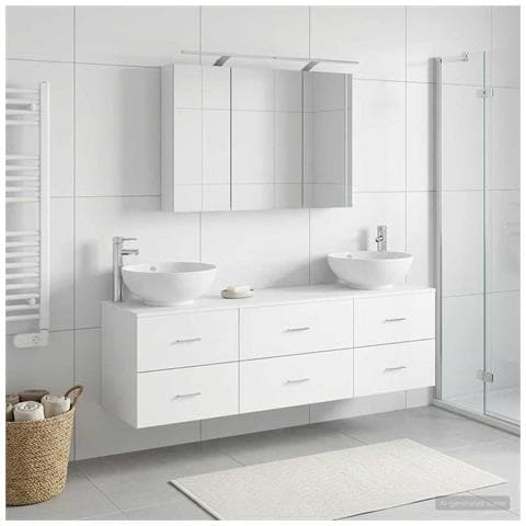 Set di mobili per il bagno 4 pcs Bianco - Foto 2