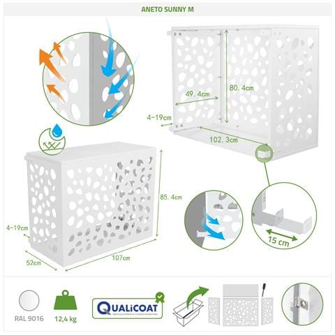 Copertura Aneto Sunny condizionatore alluminio bianco - taglia M - Foto 3