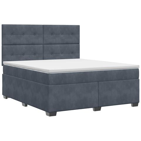 Letto box spring con materasso Grigio Scuro 180 x 200 cm - Foto 1