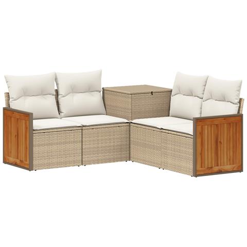 Set di divani 5 pz Beige e Bianco Crema - Foto 1