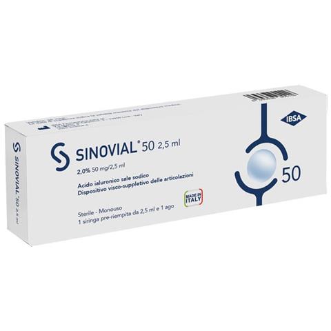 Siringa Intra-Articolare Sinovial 50 Acido Ialuronico Sale Sodico 2% 50MG / 2,5ML 2,5ML + Ago 21 Gauge - Foto 1