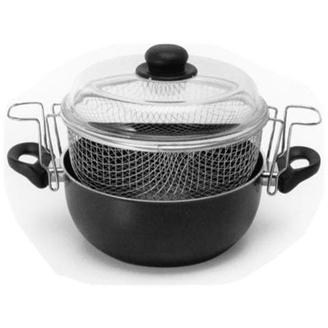 Friggitrice Ballarini Firenze 24cm - Cestello Acciaio E Coperchio Vetro | Antiaderente Cortan