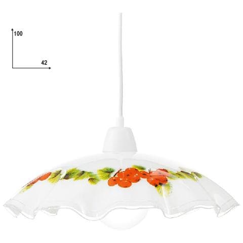 Lampadario moderno da interno cm 42 bianco con frutti - Foto 1