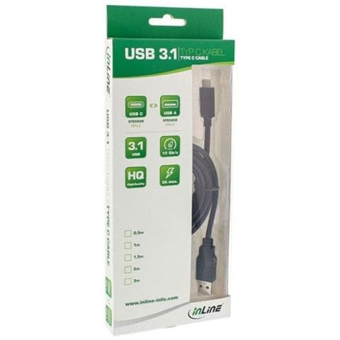 Cavo USB 3.1, Type C maschio a Type A maschio, Nero - 0,5m - Foto 2