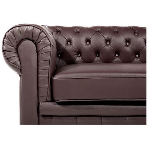 Divano Vintage A 3 Posti In Pelle Marrone Chesterfield - Foto 33