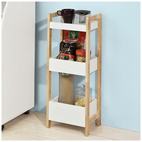 Scaffale Salvaspazio E Multifunzionale Per Cucina O Bagno, Con Tre Ripiani, L28*p20*a74cm, Frg226-wn - Foto 6