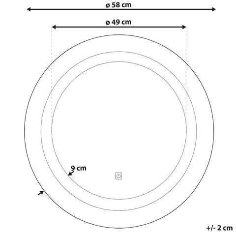 Specchio A Led Rotondo Ø 58 Cm Argento Selune - Foto 12