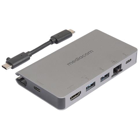MD-C315 replicatore di porte e docking station per laptop USB 3.2 Gen 1 (3.1 Gen 1) Type-C Alluminio - Foto 1
