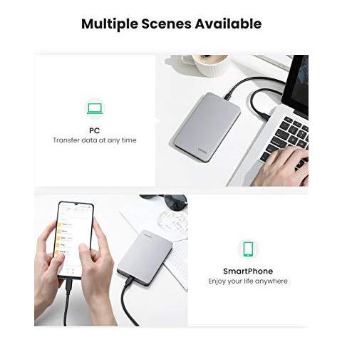 Enclosure 2.5 Disco Sata Caddy Adattatore Hdd Esterno Ssd 6gbps Reader Uasp Tipo C 3.1 Gen2 Thunderbolt 3 Causa C Compatibile Con Cavo Macbook Di Windows Linux Ps4 Xbox 0.5m Usb Usb Ugreen C Disco Rigido - Foto 2