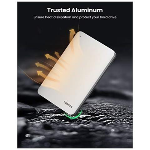 Enclosure 2.5 Disco Sata Caddy Adattatore Hdd Esterno Ssd 6gbps Reader Uasp Tipo C 3.1 Gen2 Thunderbolt 3 Causa C Compatibile Con Cavo Macbook Di Windows Linux Ps4 Xbox 0.5m Usb Usb Ugreen C Disco Rigido - Foto 4