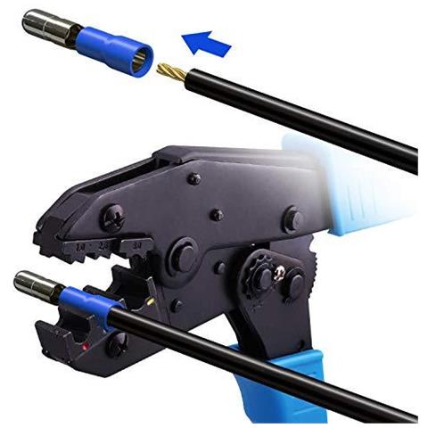 Ratchet Strumento Di Piegatura Con 500pcs Capocorda Isolati Connettori Elettrici Include Anello Proiettile Spade Forcella E Giunto Di Testa - Foto 2