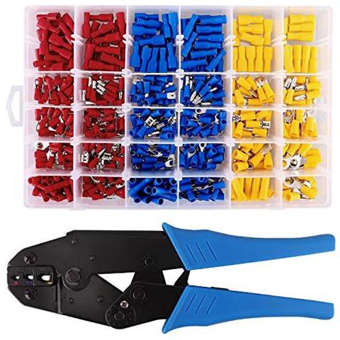 Ratchet Strumento Di Piegatura Con 500pcs Capocorda Isolati Connettori Elettrici Include Anello Proiettile Spade Forcella E Giunto Di Testa - Foto 1