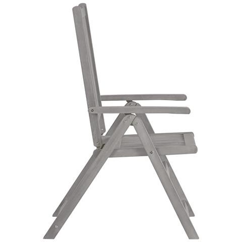 Sedie Giardino Reclinabili 8pz Cuscini Massello Acacia Grigio - Foto 10