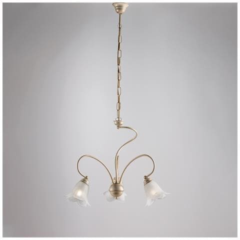 Edera - Plafoniera In Ferro Laccato Avorio Con Decoraz. Oro Antico E Strass In Cristallo 4 Luci H.22 - Ø60 - Bl50-pl4-av - Foto 2