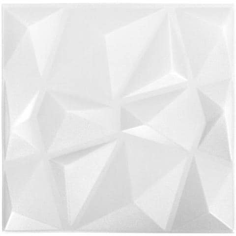 Pannelli Murali 3D 12 pz 50x50 cm Bianchi a Diamante 3 m? - Foto 1