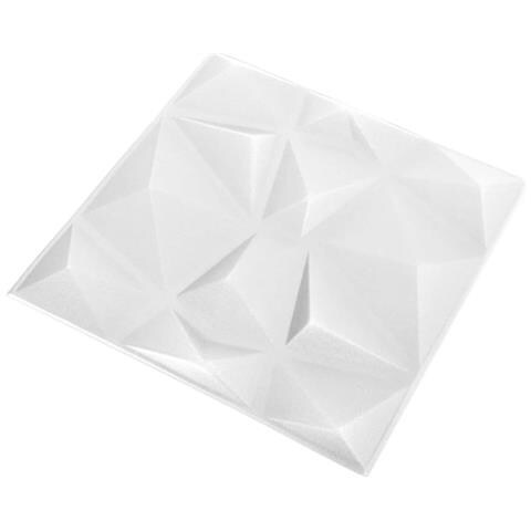 Pannelli Murali 3D 12 pz 50x50 cm Bianchi a Diamante 3 m? - Foto 5