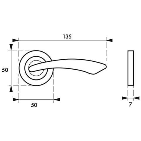 Maniglia Di Design Maxima, Per Porta, Su Rosetta Tonda, Cromo Satinato - Frosio Bortolo - Foto 2