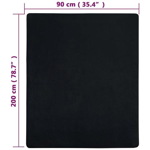 Lenzuolo Con Angoli Jersey Nero 90x200 Cm Cotone - Foto 2