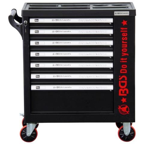 Carrello Da Officina - 7 Cassetti E 1 Porta Laterale - Vuoto - 6058-1 - Foto 2