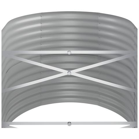 Letto Giardino Acciaio Verniciato a Polvere 440x80x68 cm Grigio - Foto 5