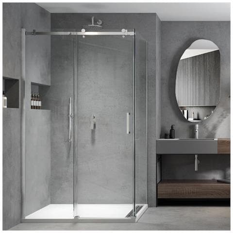 Lato Fisso Per Box Doccia Gemma Cristallo 8 Millimetri Profilo Chrome Lucido *** Misure : 87-89xh200 Cm - Foto 1