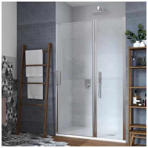 Porta Doccia Battente Trasparente Con Anta Modulare *** Misure : 87-89xh195 Cm Trasparente - Foto 1