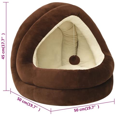 Letto Per Gatti 50x50x45 Cm Marrone E Crema - Foto 6