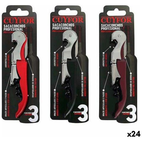 Cavatappi Con Tagliacapsule E Apribottiglie Cuyfor 8423607130017 12,5 X 2,5 Cm (24 Unità) (12,5 X 2,5 Cm) - Foto 1