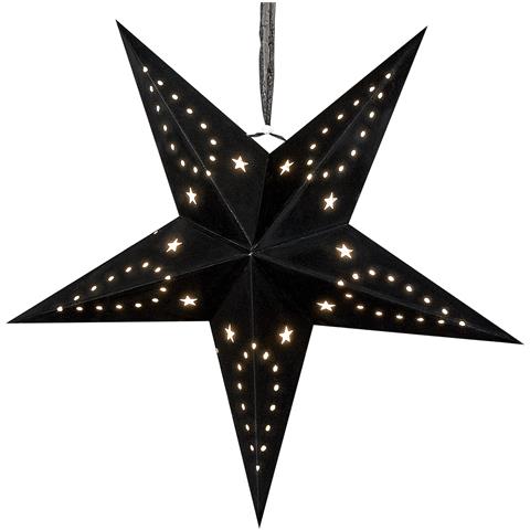 Set Di 2 Stelle Led Carta Nero 45 Cm Motti - Foto 2