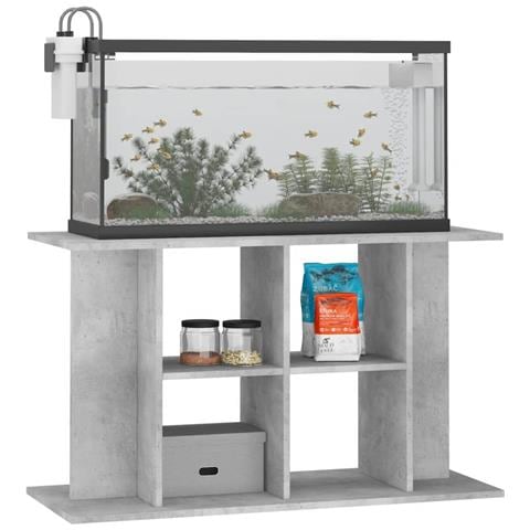 Supporto Acquario 100x40x60 Cm Legno Multistrato Grigio Cemento - Foto 2