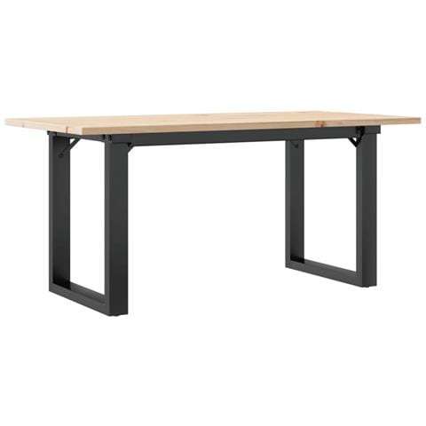 Tavolino Da Salotto Telaio A O 90x40x45cm Massello Pino E Ghisa - Foto 2