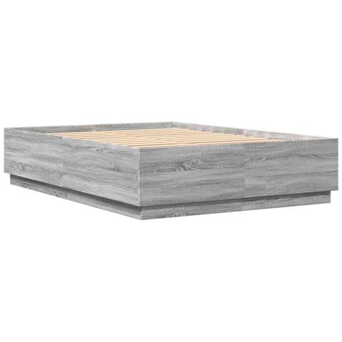 Giroletto Luci Led Grigio Sonoma 160x200 Cm Legno Multistrato - Foto 3