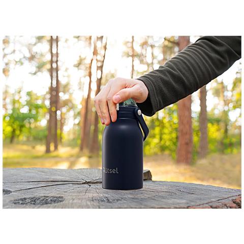 Bottiglia D'acqua In Acciaio Inossidabile 1l Con Manico E Cannuccia Pratica - Foto 6