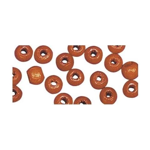 Rayher - 115 Pezzi - Perline In Legno Lucido Resistenti Ø6mm - Colore Arancio - Foto 1