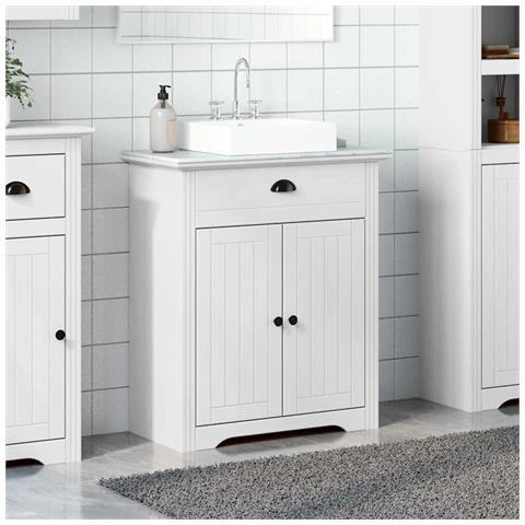Mobile Lavabo Da Bagno Bodo Bianco 70x35x80 Cm - Foto 3