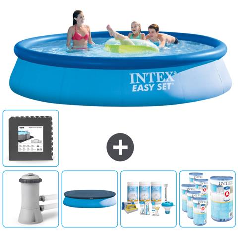 Piscina Fuori Terra - In Giro - 396x396x84 Cm - Blu - Include Accessori Coordinati Cb17 - Foto 1