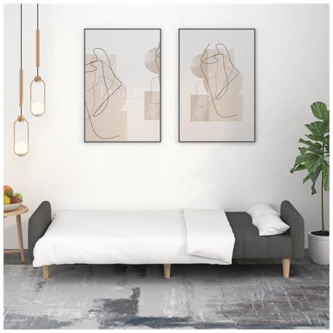 Lusso Casadino -  Divano Letto A 2 Posti Grigio Scuro In Tessuto - Foto 2