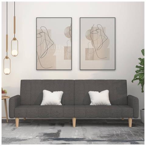 Lusso Casadino -  Divano Letto A 2 Posti Grigio Scuro In Tessuto - Foto 8