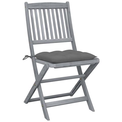 Sedie Da Giardino Pieghevoli 2 Pz Con Cuscini Massello Acacia - Foto 1