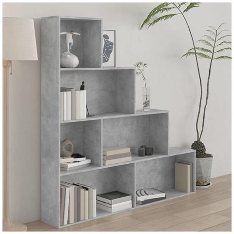 Lusso Casadino -  Libreria/divisorio Grigio Cemento 155x24x160 Legno Multistrato - Foto 8