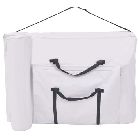 Lusso Casadino -  Set Lettino Massaggio Pieghevole 2 Zone 10 Cm E Sgabello Bianco - Foto 8