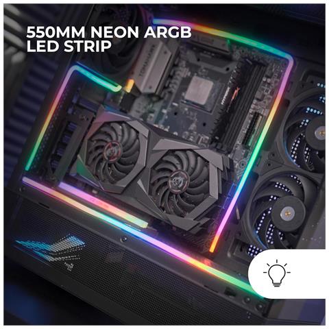 Mlt-two, 2x Striscie Led Neon Argb 400 Mm, 5v 3 Pin Con Hub E Mb Argb - Foto 2