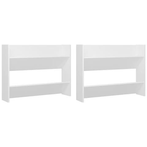 Scarpiere A Muro 2pz Bianche 80x18x60 Cm In Legno Multistrato - Foto 1