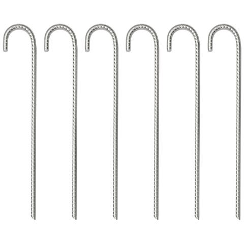 Picchetti per Tenda 6 pz 37 cm Ø10 mm in Acciaio Zincato - Foto 1