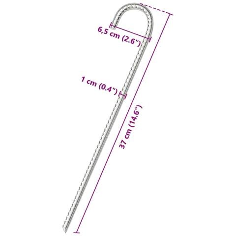 Picchetti per Tenda 6 pz 37 cm Ø10 mm in Acciaio Zincato - Foto 5