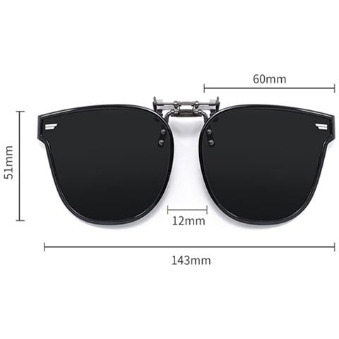 Occhiali Da Sole Clip-on Con Montatura Nera E Lenti Grigie Con Custodia - Foto 7