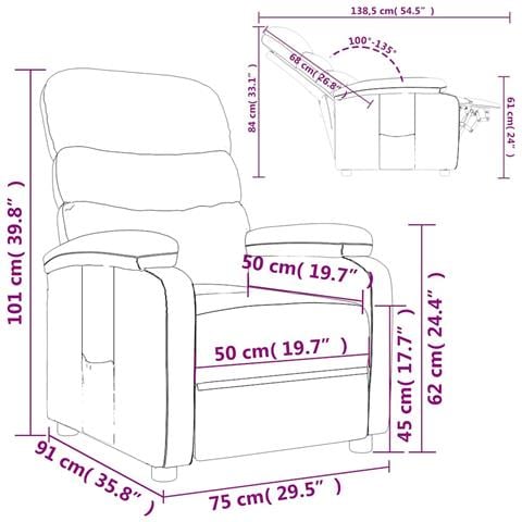 Poltrona Reclinabile in Tessuto Nero - Foto 9